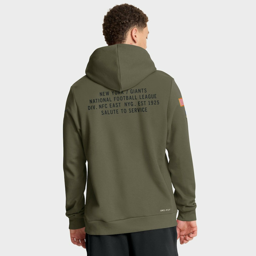 Nike New York Giants 2025 Salute to Service Sideline Standard Issue Dri-FIT Hoodie Olive