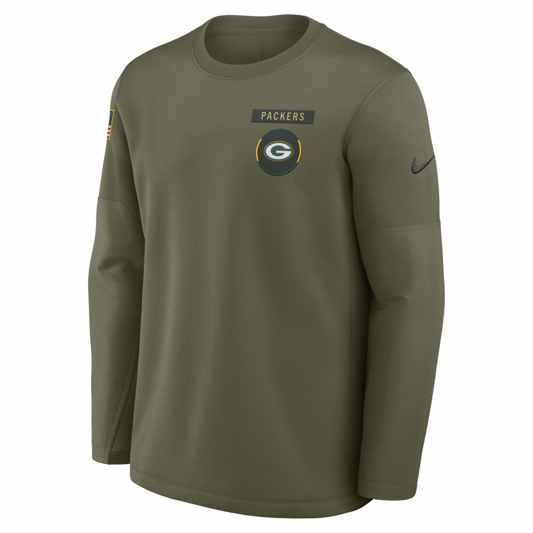 Nike Green Bay Packers 2025 Salute to Service Sideline Coaches Therma-FIT Long Sleeve Shirt Olive