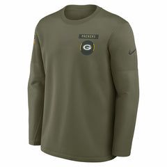 Nike Green Bay Packers 2025 Salute to Service Sideline Coaches Therma-FIT Long Sleeve Shirt Olive
