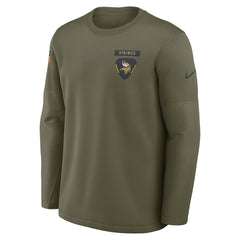 Nike Minnesota Vikings 2025 Salute to Service Sideline Coaches Therma-FIT Long Sleeve Shirt Olive