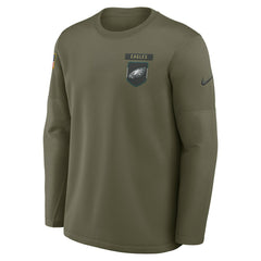 Nike Philadelphia Eagles 2025 Salute to Service Sideline Coaches Therma-FIT Long Sleeve Shirt Olive