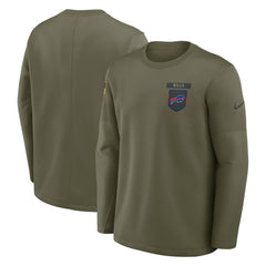 Nike Buffalo Bills 2025 Salute to Service Sideline Coaches Therma-FIT Long Sleeve Shirt Olive