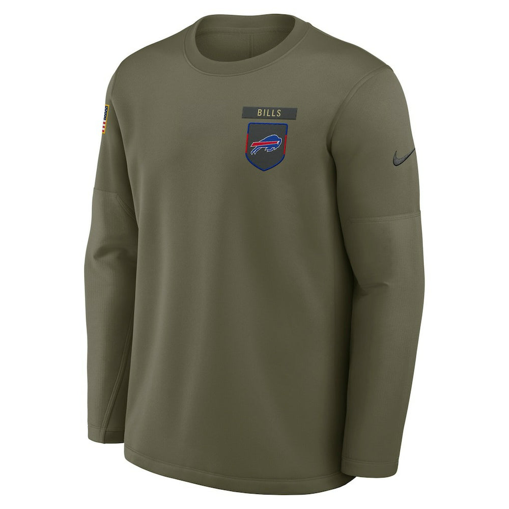 Nike Buffalo Bills 2025 Salute to Service Sideline Coaches Therma-FIT Long Sleeve Shirt Olive