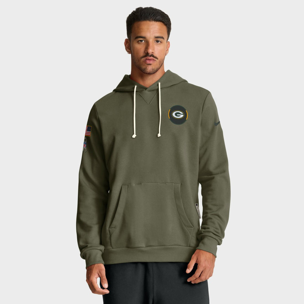 Nike Green Bay Packers Big & Tall 2025 Salute to Service Sideline Dominant Force Dri-FIT Hoodie Olive