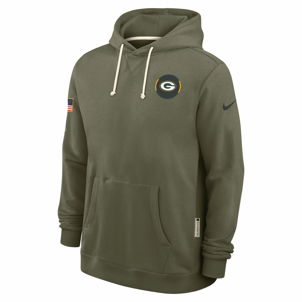Nike Green Bay Packers Big & Tall 2025 Salute to Service Sideline Dominant Force Dri-FIT Hoodie Olive