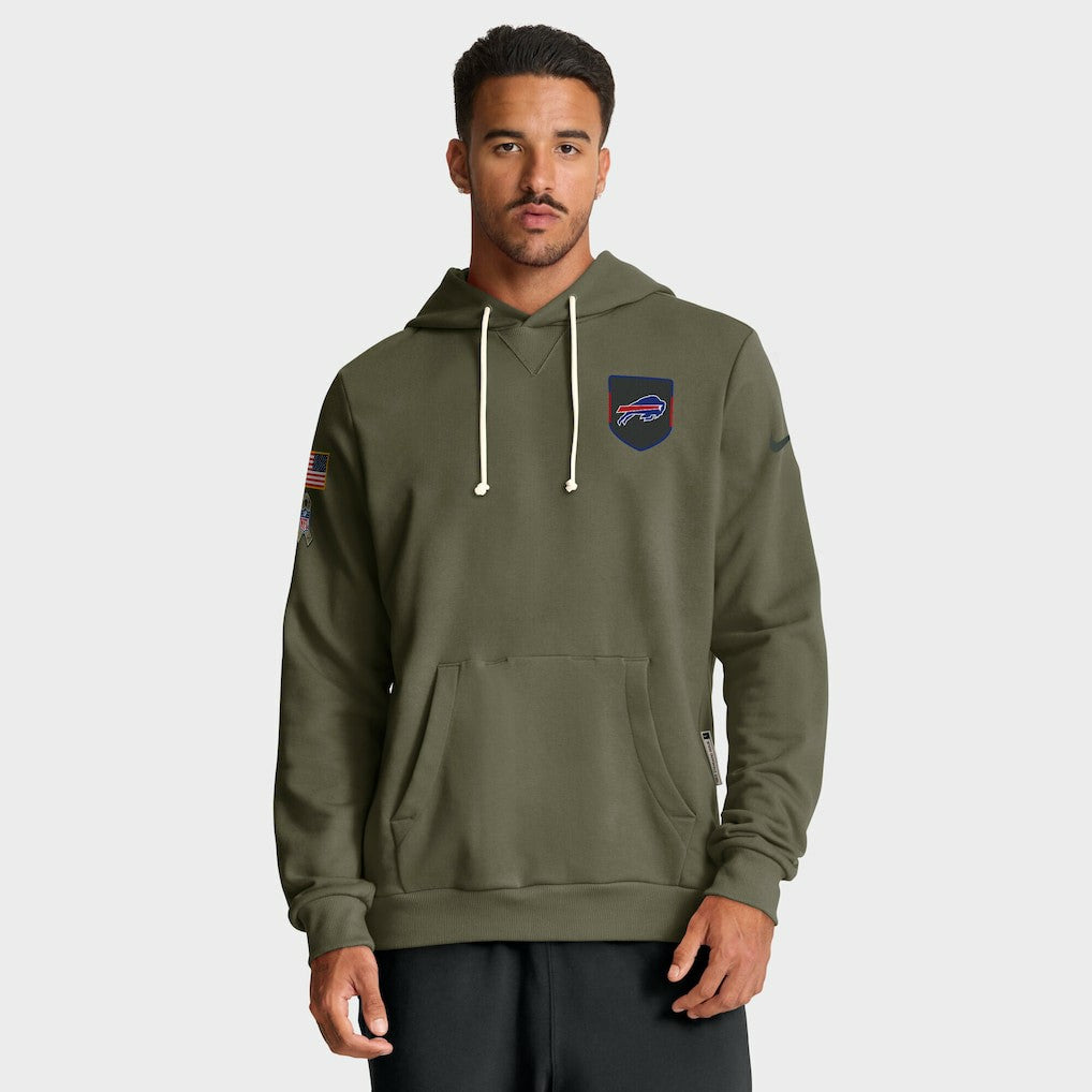 Nike Buffalo Bills Big & Tall 2025 Salute to Service Sideline Dominant Force Dri-FIT Hoodie Olive