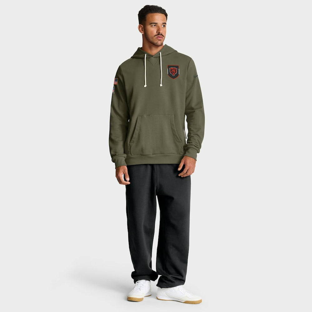 Nike Chicago Bears Big & Tall 2025 Salute to Service Sideline Dominant Force Dri-FIT Hoodie Olive