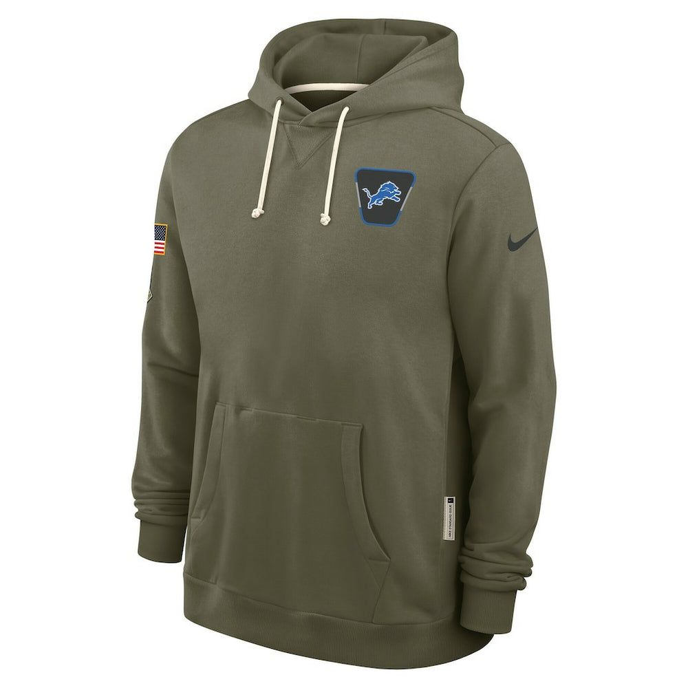 Nike Detroit Lions Big & Tall 2025 Salute to Service Sideline Dominant Force Dri-FIT Hoodie Olive