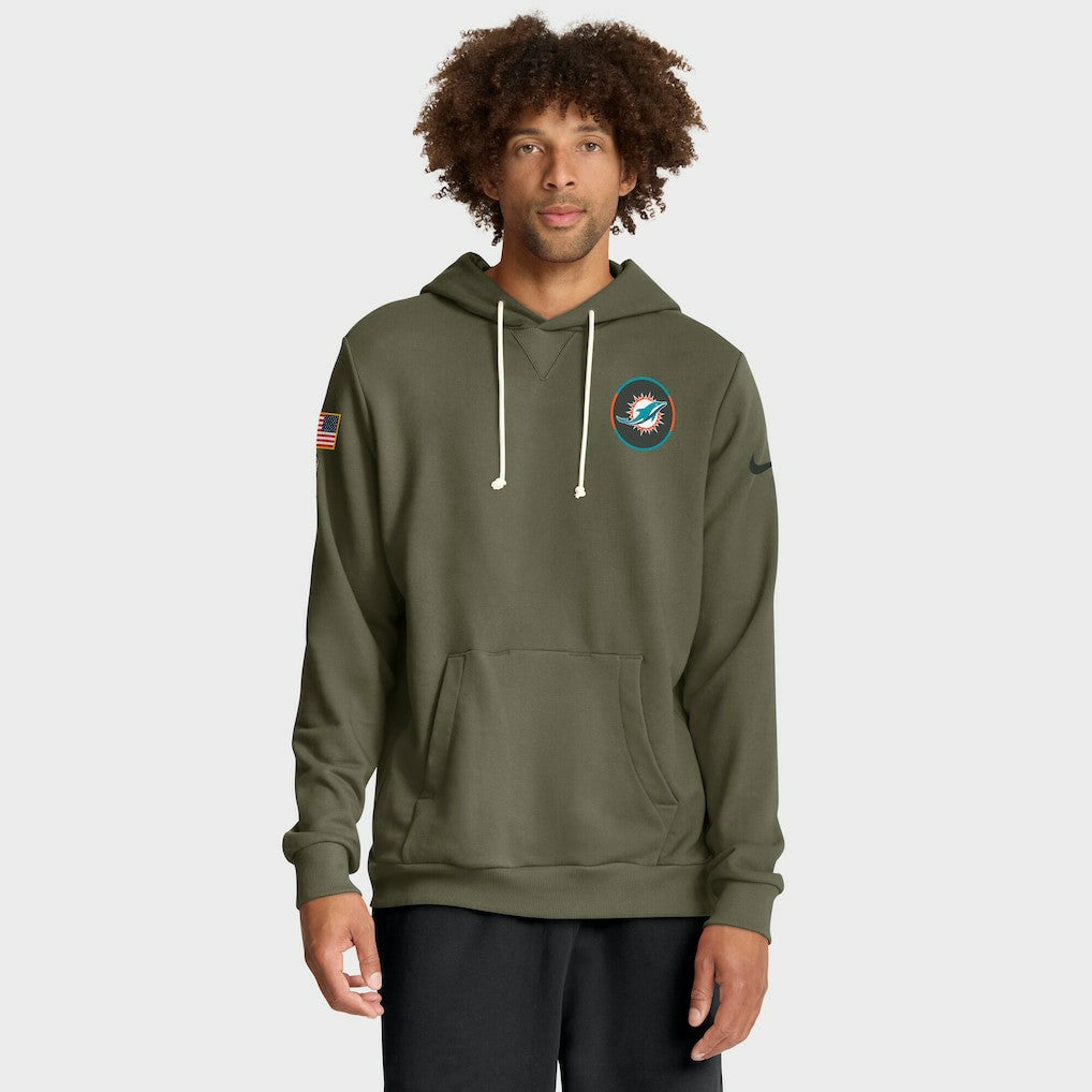 Nike Miami Dolphins Big & Tall 2025 Salute to Service Sideline Dominant Force Dri-FIT Hoodie Olive
