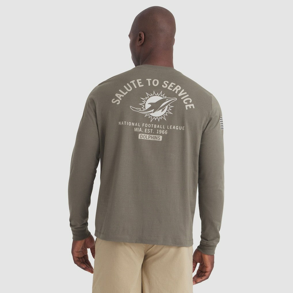 Nike Miami Dolphins 2025 Salute to Service Sideline Long Sleeve T-Shirt Olive