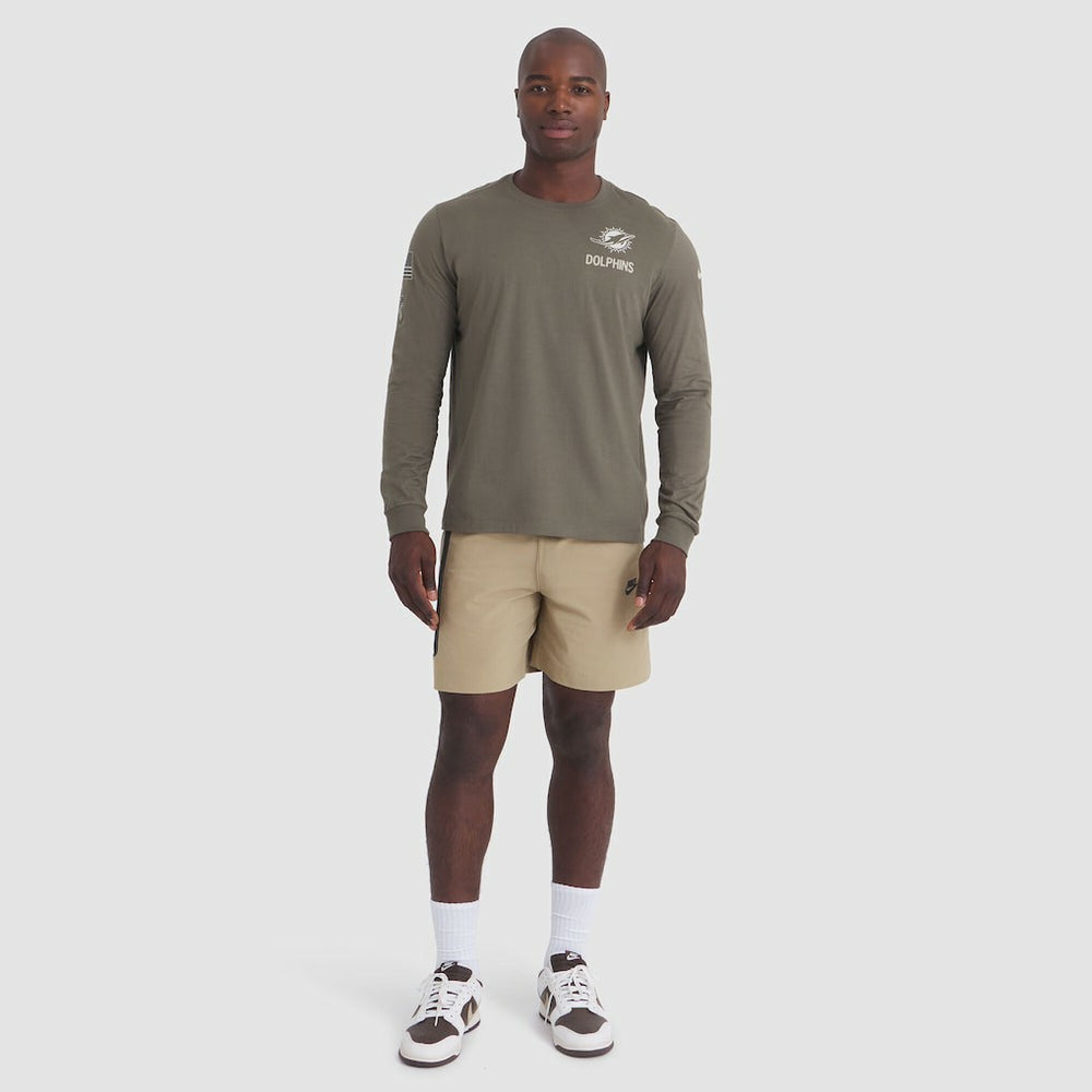 Nike Miami Dolphins 2025 Salute to Service Sideline Long Sleeve T-Shirt Olive
