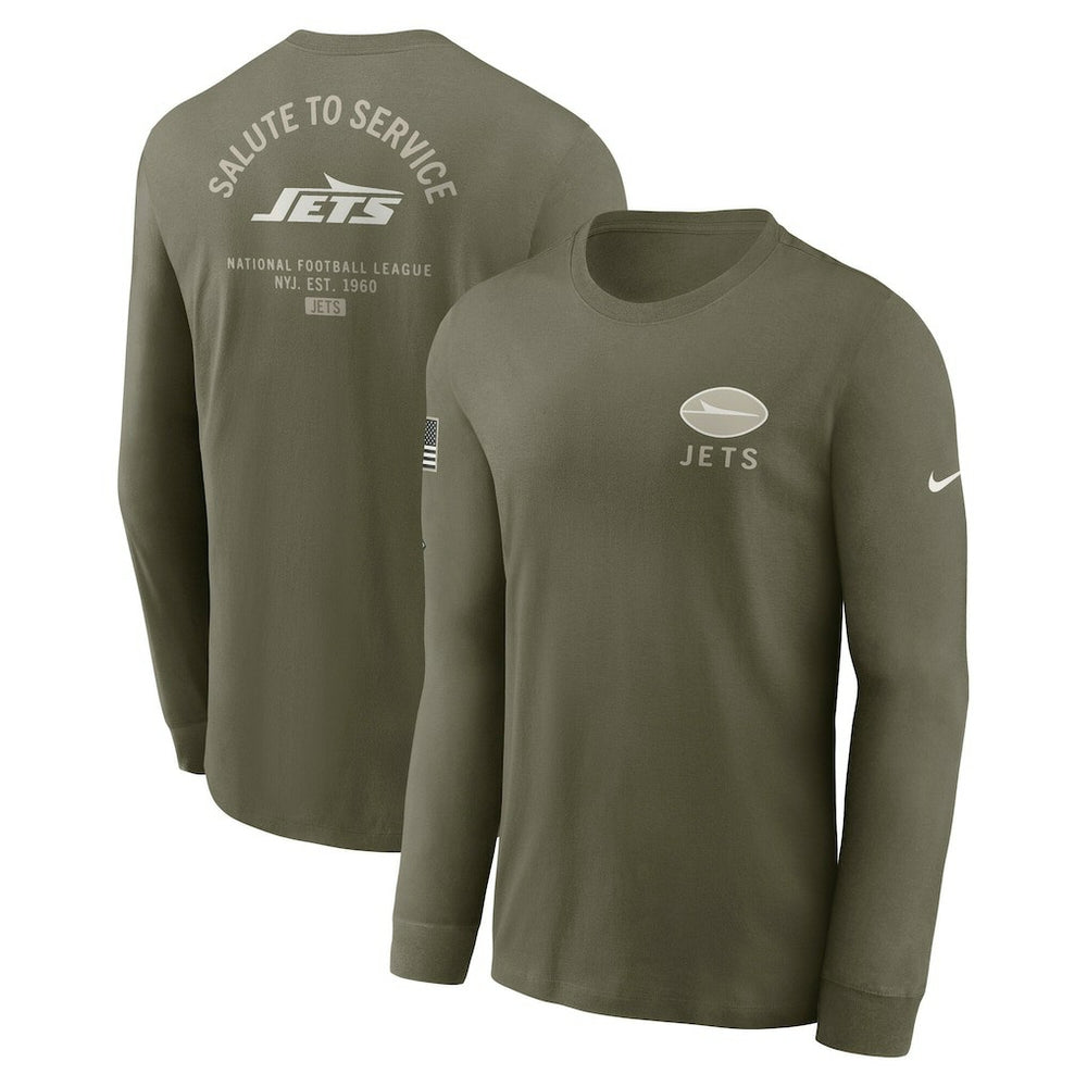 Nike New York Jets 2025 Salute to Service Sideline Long Sleeve T-Shirt Olive