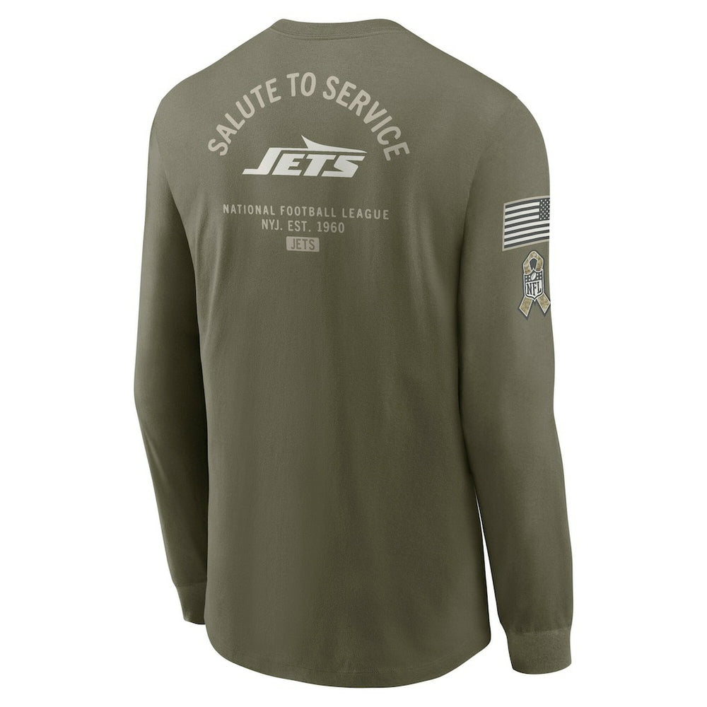 Nike New York Jets 2025 Salute to Service Sideline Long Sleeve T-Shirt Olive