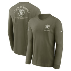 Nike Las Vegas Raiders 2025 Salute to Service Sideline Long Sleeve T-Shirt Olive