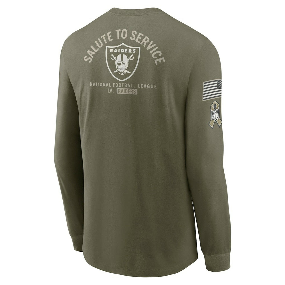 Nike Las Vegas Raiders 2025 Salute to Service Sideline Long Sleeve T-Shirt Olive