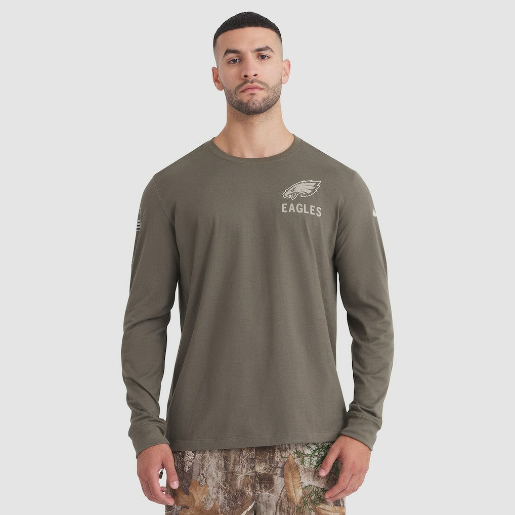 Nike Philadelphia Eagles 2025 Salute to Service Sideline Long Sleeve T-Shirt Olive
