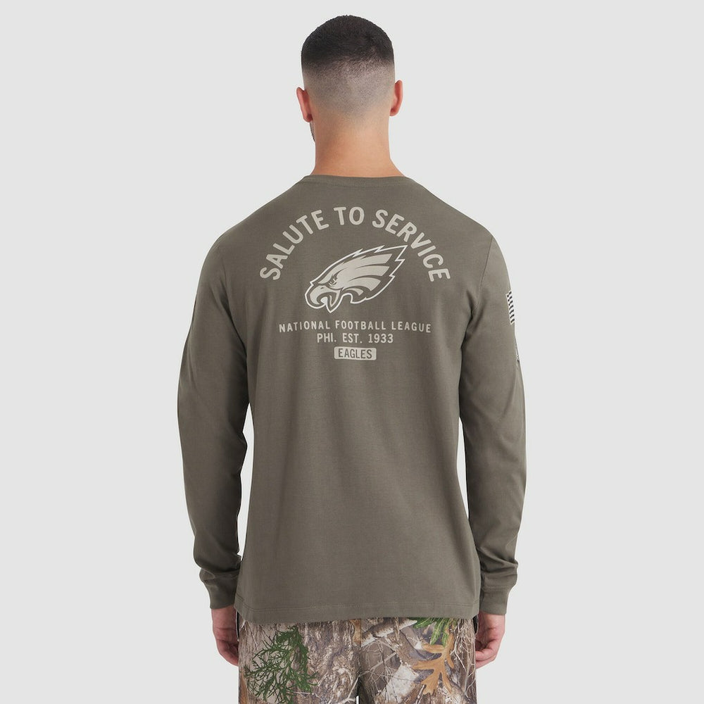 Nike Philadelphia Eagles 2025 Salute to Service Sideline Long Sleeve T-Shirt Olive