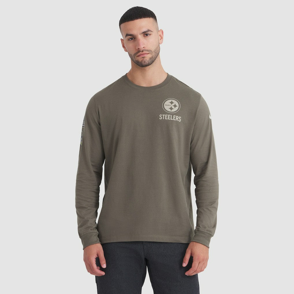 Nike Pittsburgh Steelers 2025 Salute to Service Sideline Long Sleeve T-Shirt Olive