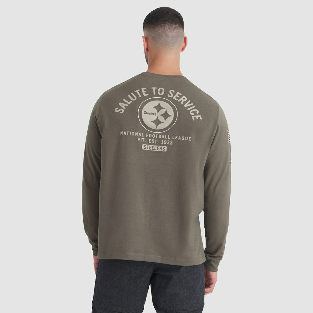 Nike Pittsburgh Steelers 2025 Salute to Service Sideline Long Sleeve T-Shirt Olive