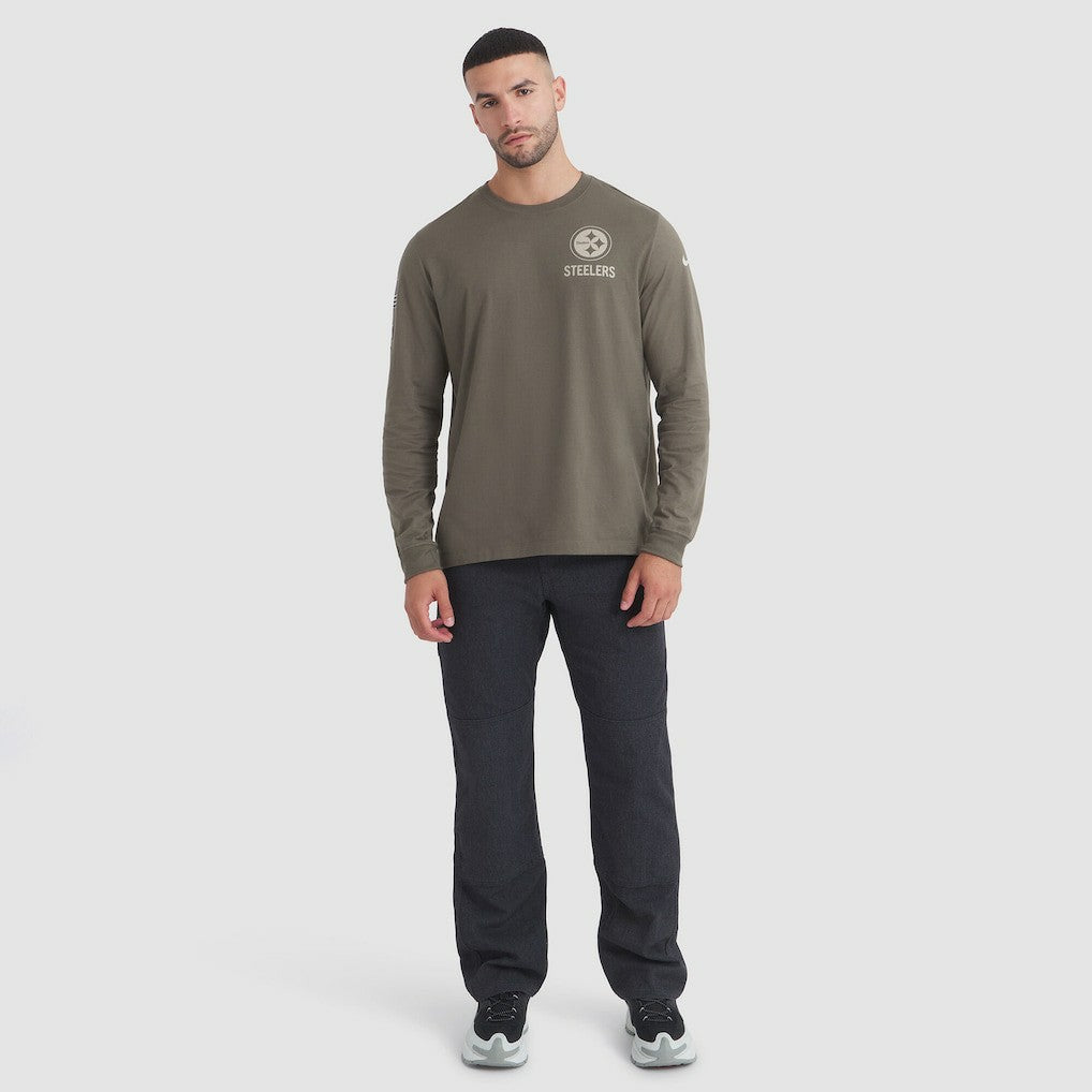 Nike Pittsburgh Steelers 2025 Salute to Service Sideline Long Sleeve T-Shirt Olive