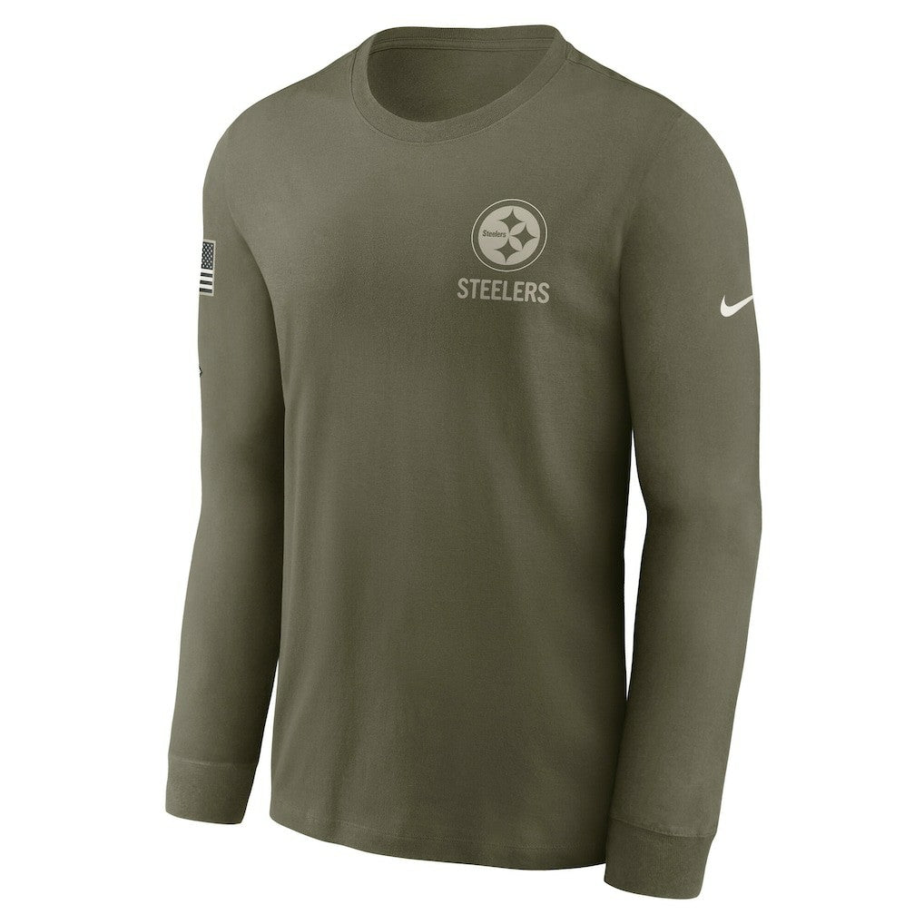 Nike Pittsburgh Steelers 2025 Salute to Service Sideline Long Sleeve T-Shirt Olive