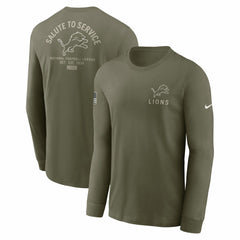 Nike Detroit Lions 2025 Salute to Service Sideline Long Sleeve T-Shirt Olive