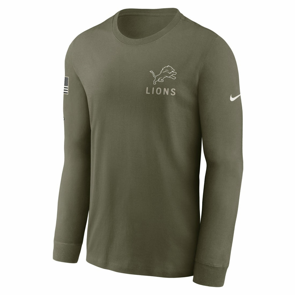 Nike Detroit Lions 2025 Salute to Service Sideline Long Sleeve T-Shirt Olive