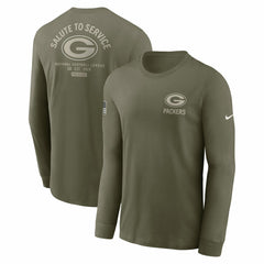 Nike Green Bay Packers 2025 Salute to Service Sideline Long Sleeve T-Shirt Olive