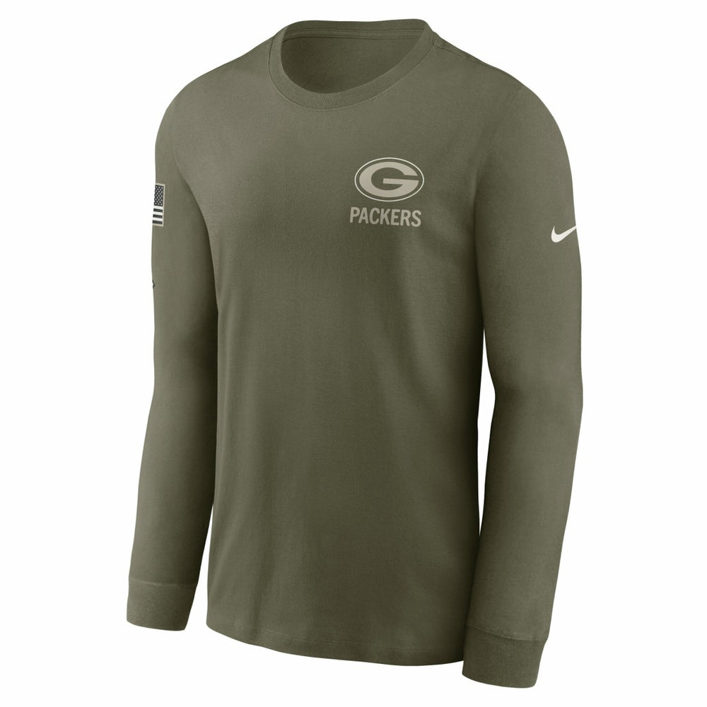 Nike Green Bay Packers 2025 Salute to Service Sideline Long Sleeve T-Shirt Olive