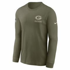 Nike Green Bay Packers 2025 Salute to Service Sideline Long Sleeve T-Shirt Olive