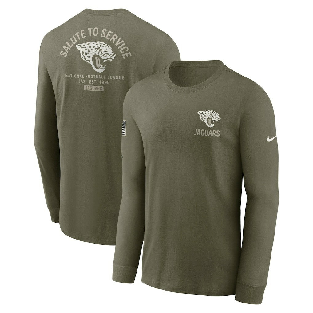 Nike Jacksonville Jaguars 2025 Salute to Service Sideline Long Sleeve T-Shirt Olive