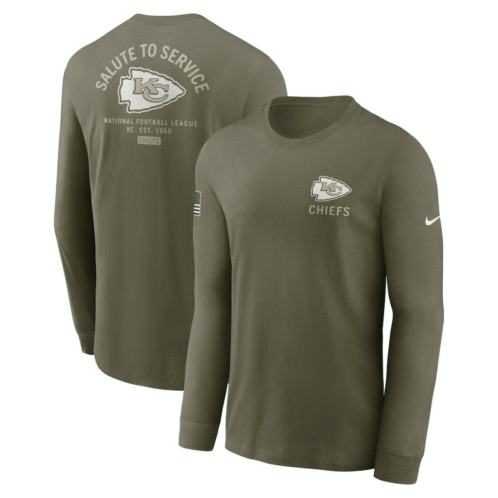 Nike Kansas City Chiefs 2025 Salute to Service Sideline Long Sleeve T-Shirt Olive