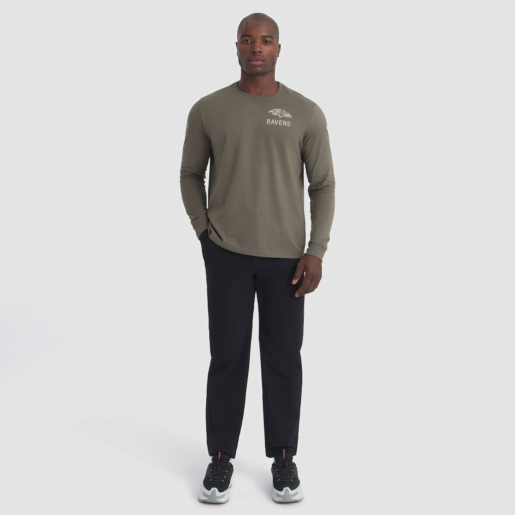 Nike Baltimore Ravens 2025 Salute to Service Sideline Long Sleeve T-Shirt Olive