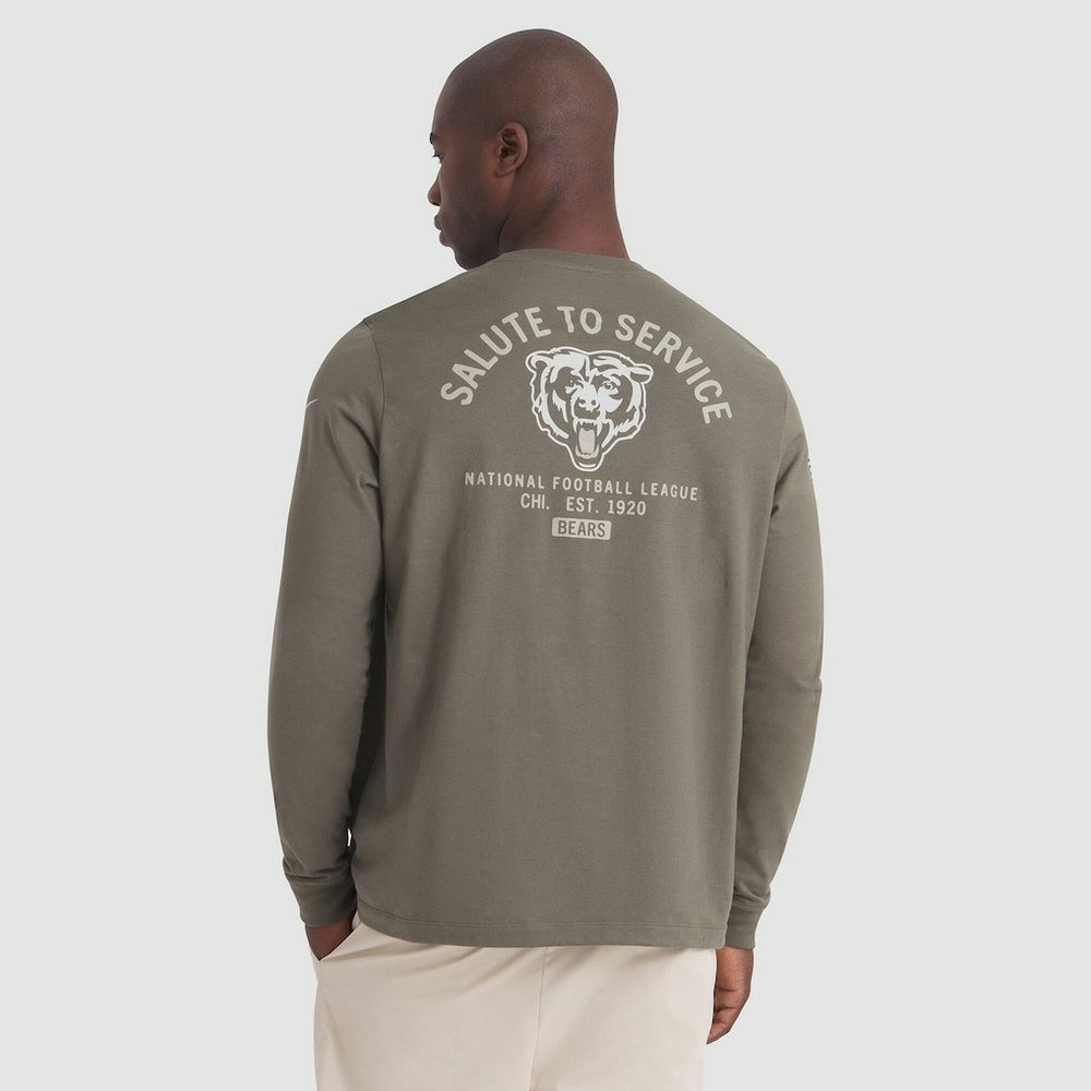 Nike Chicago Bears 2025 Salute to Service Sideline Long Sleeve T-Shirt Olive