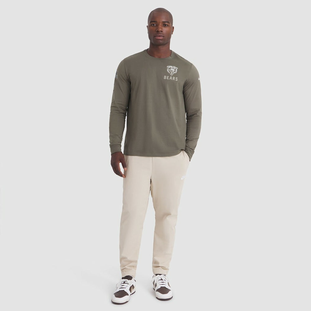 Nike Chicago Bears 2025 Salute to Service Sideline Long Sleeve T-Shirt Olive