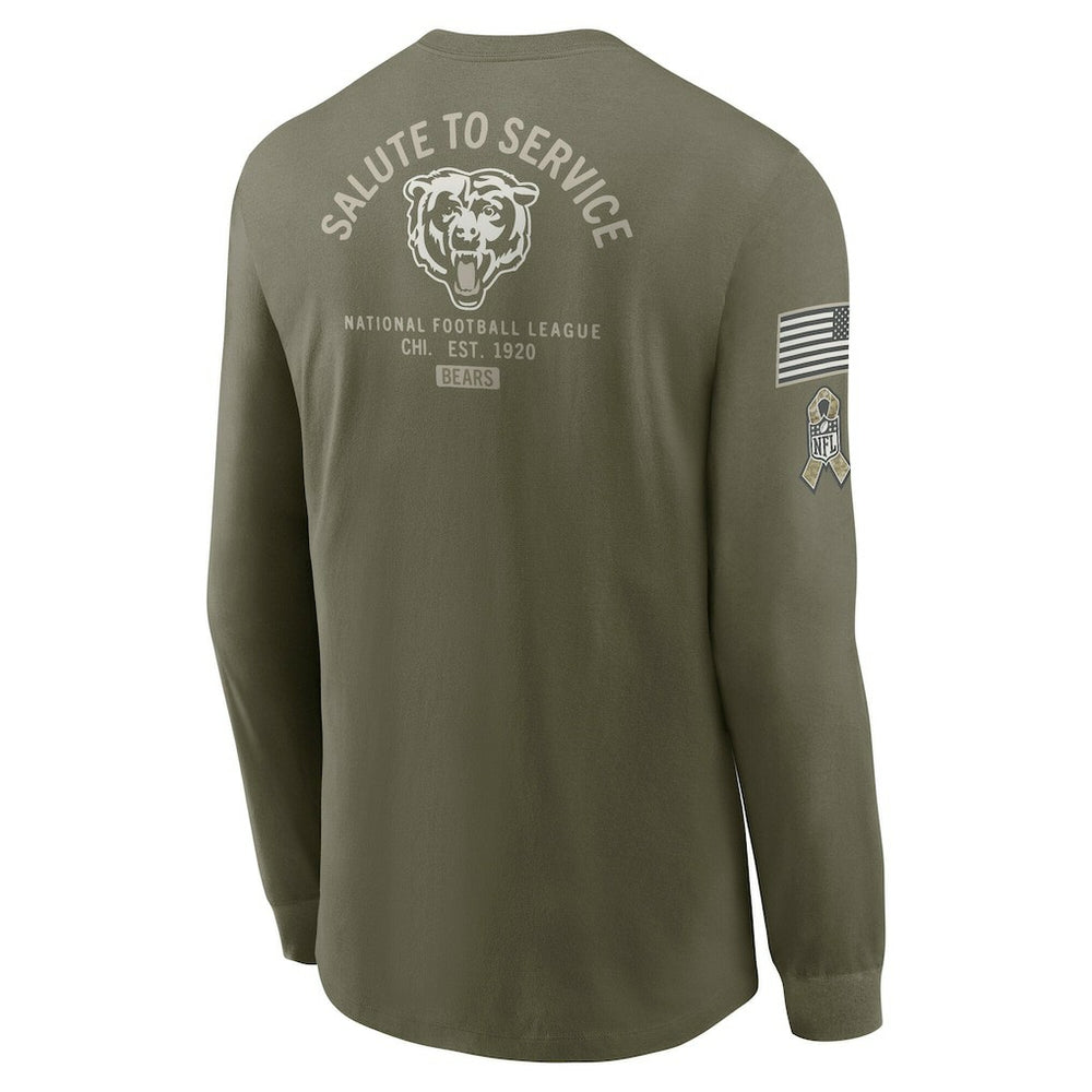 Nike Chicago Bears 2025 Salute to Service Sideline Long Sleeve T-Shirt Olive
