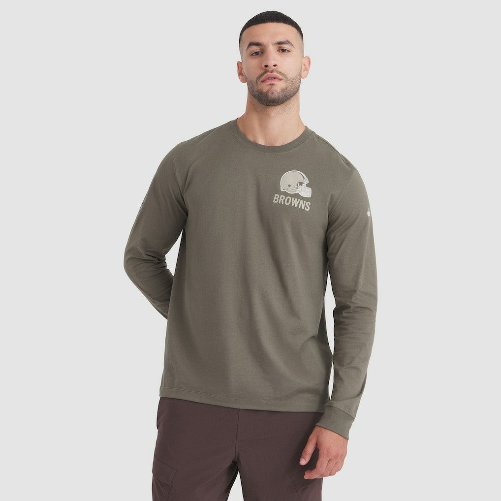 Nike Cleveland Browns 2025 Salute to Service Sideline Long Sleeve T-Shirt Olive