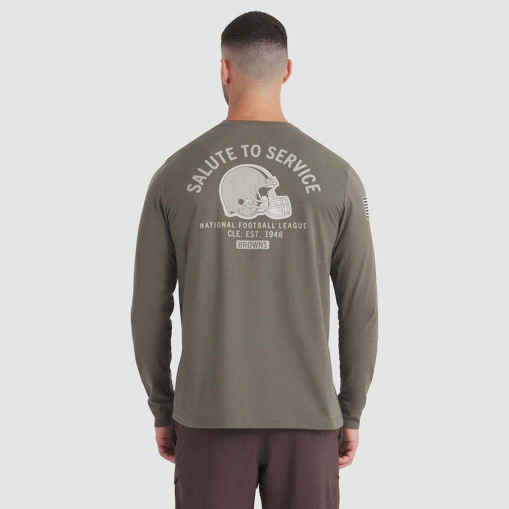 Nike Cleveland Browns 2025 Salute to Service Sideline Long Sleeve T-Shirt Olive