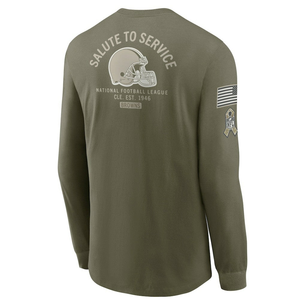 Nike Cleveland Browns 2025 Salute to Service Sideline Long Sleeve T-Shirt Olive