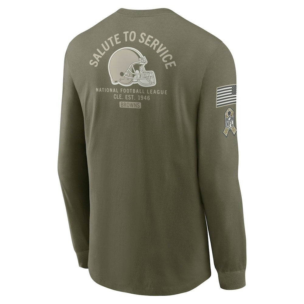 Nike Cleveland Browns 2025 Salute to Service Sideline Long Sleeve T-Shirt Olive