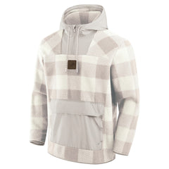 Fanatics Detroit Lions Elements Plaid Polar Fleece Quarter-Zip Hoodie Gray