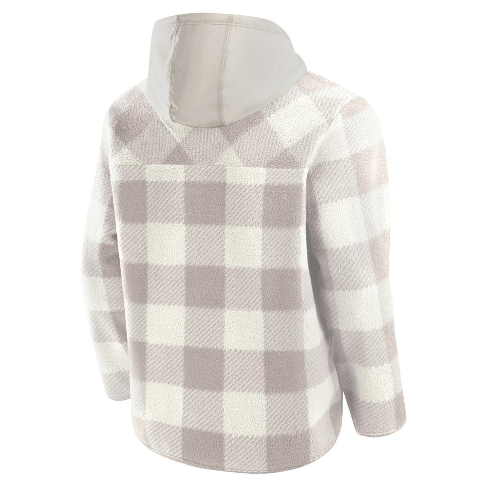 Fanatics Detroit Lions Elements Plaid Polar Fleece Quarter-Zip Hoodie Gray