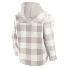 Fanatics Detroit Lions Elements Plaid Polar Fleece Quarter-Zip Hoodie Gray