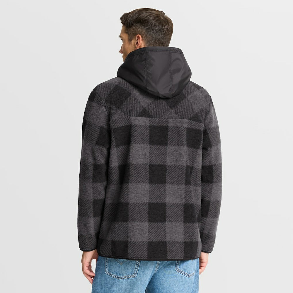 Fanatics Cincinnati Bengals Elements Plaid Polar Fleece Quarter-Zip Hoodie Black