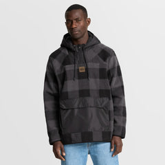 Fanatics San Francisco 49ers Elements Plaid Polar Fleece Quarter-Zip Hoodie Black
