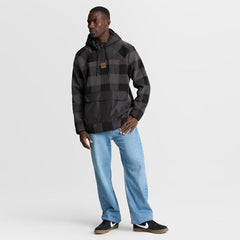 Fanatics Washington Commanders Elements Plaid Polar Fleece Quarter-Zip Hoodie Black
