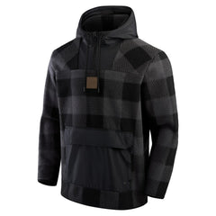 Fanatics Kansas City Chiefs Elements Plaid Polar Fleece Quarter-Zip Hoodie Black