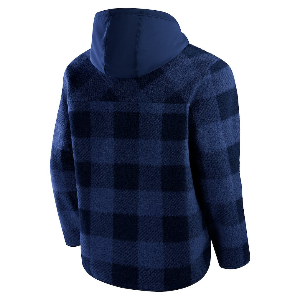 Fanatics Denver Broncos Elements Plaid Polar Fleece Quarter-Zip Hoodie Navy