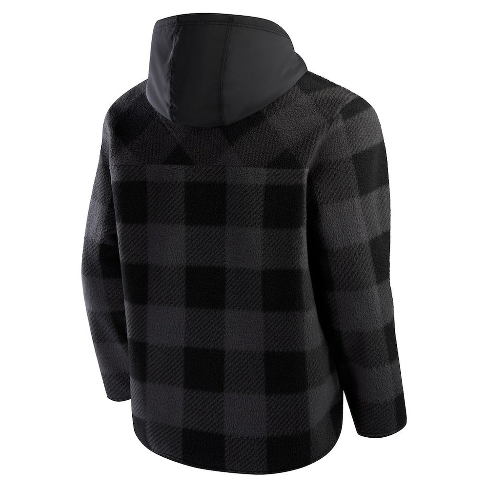 Fanatics Las Vegas Raiders Elements Plaid Polar Fleece Quarter-Zip Hoodie Black
