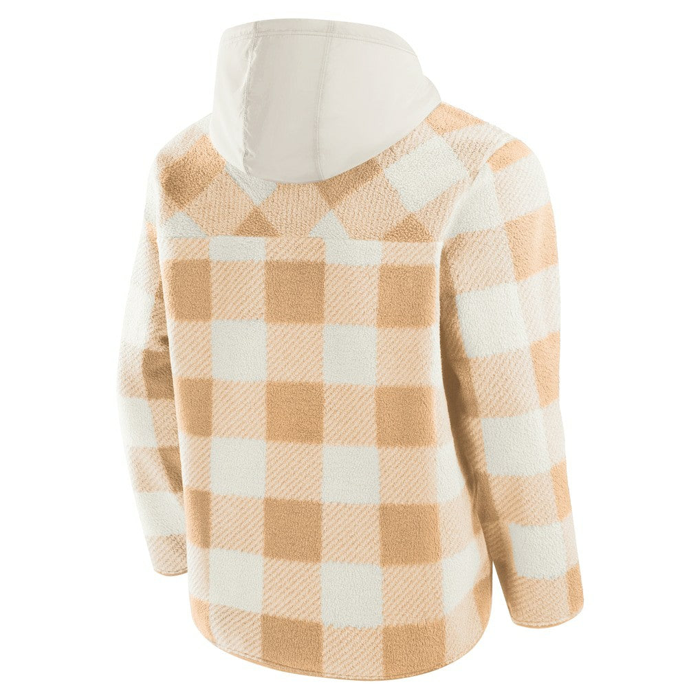 Fanatics Pittsburgh Steelers Elements Plaid Polar Fleece Quarter-Zip Hoodie Tan